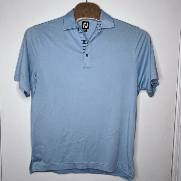Footjoy Men's Golf Short Sleeve Blue Polo shirt Sz M - Picture 2 of 5